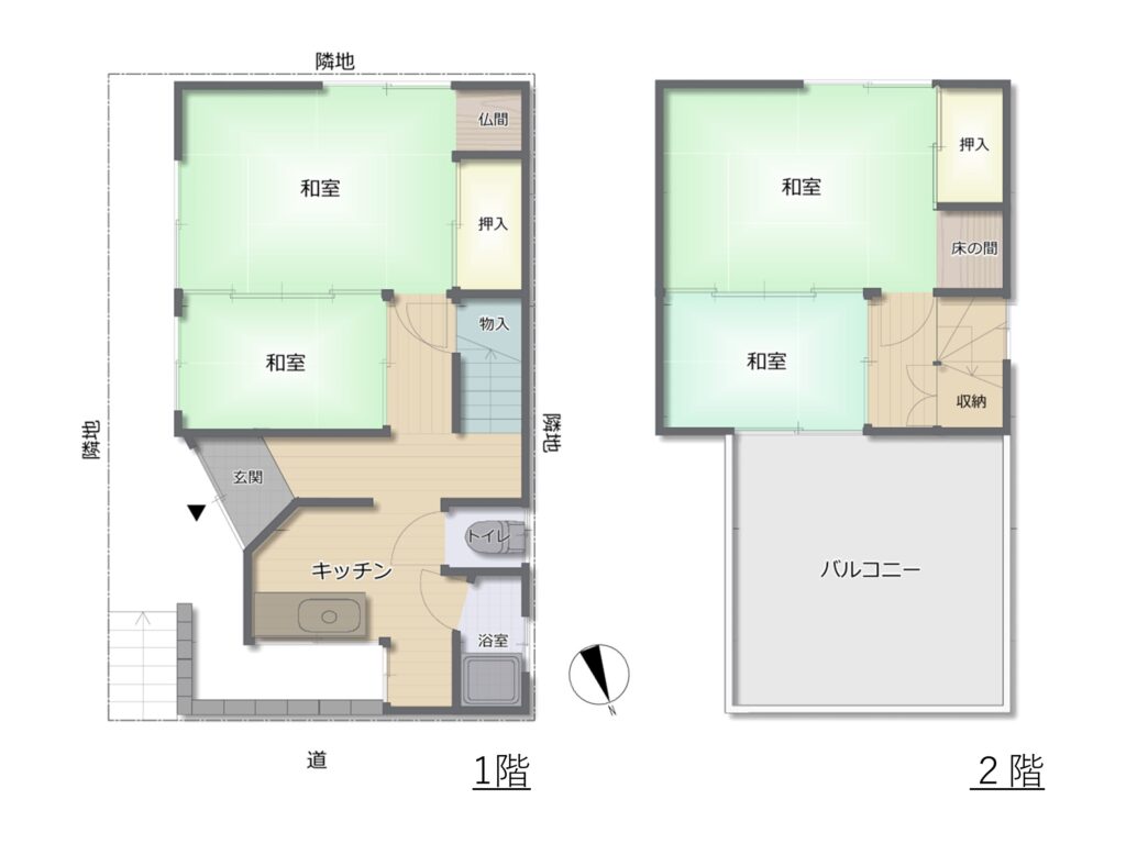 間取り図。4Kに、眺望の良いバルコニーが付く構成でした
