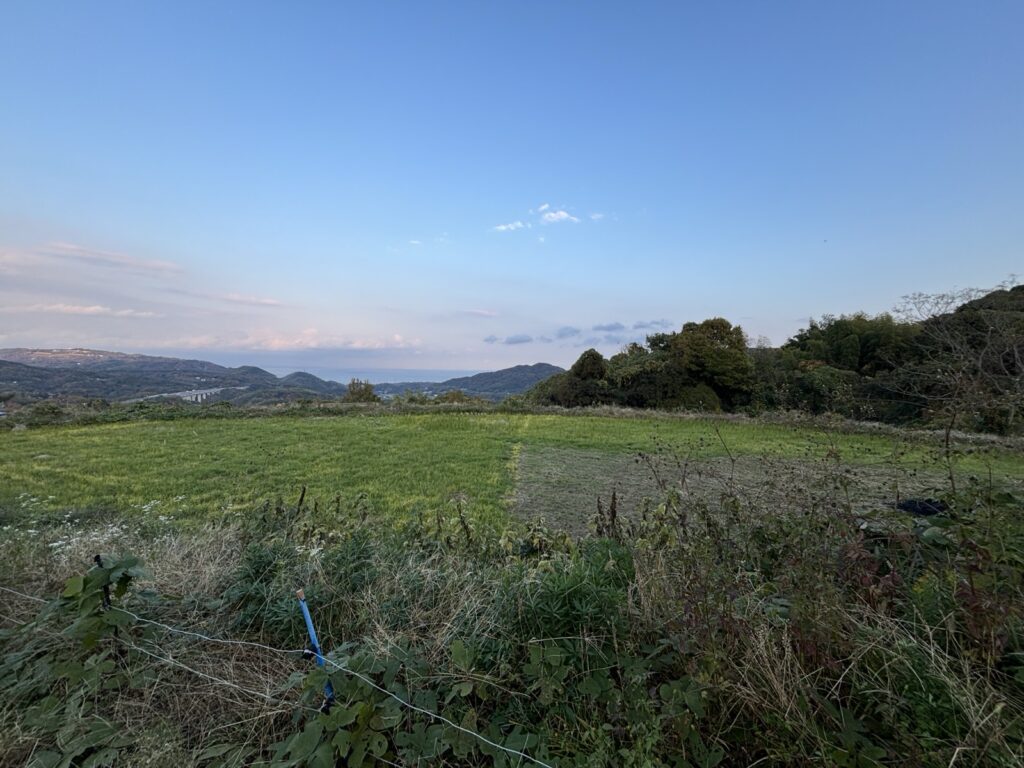 敷地の南側から。東海岸の海まで見通せます