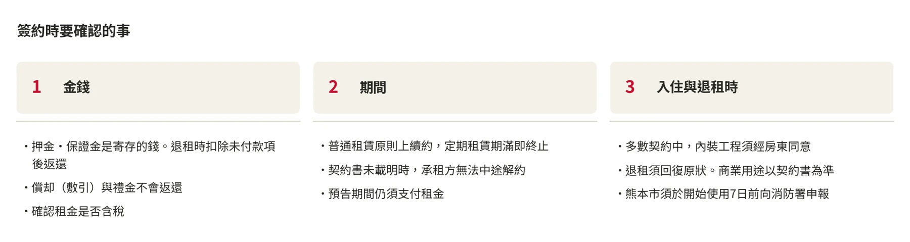 簽約時要確認的3件事